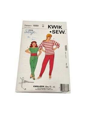 Kwik Sew 1889 Top Pants Girls Size 4 5 6 7 Sewing Pattern New Sealed Uncut